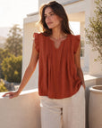 blouse volants terracotta studio