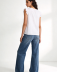 blouse fluide a volants col fendu image 2