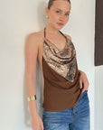 top13879 blouse a bretelles a sequins marron cuivre image 1