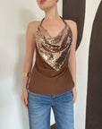 top13879 blouse a bretelles a sequins marron cuivre image 4