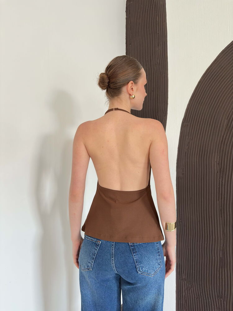 top13879 blouse a bretelles a sequins marron cuivre image 5