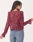 blouse ikat volantée bordeaux dos