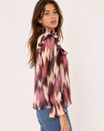 Face blouse ikat manches longues