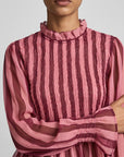 Blouse rayée bordeaux dos