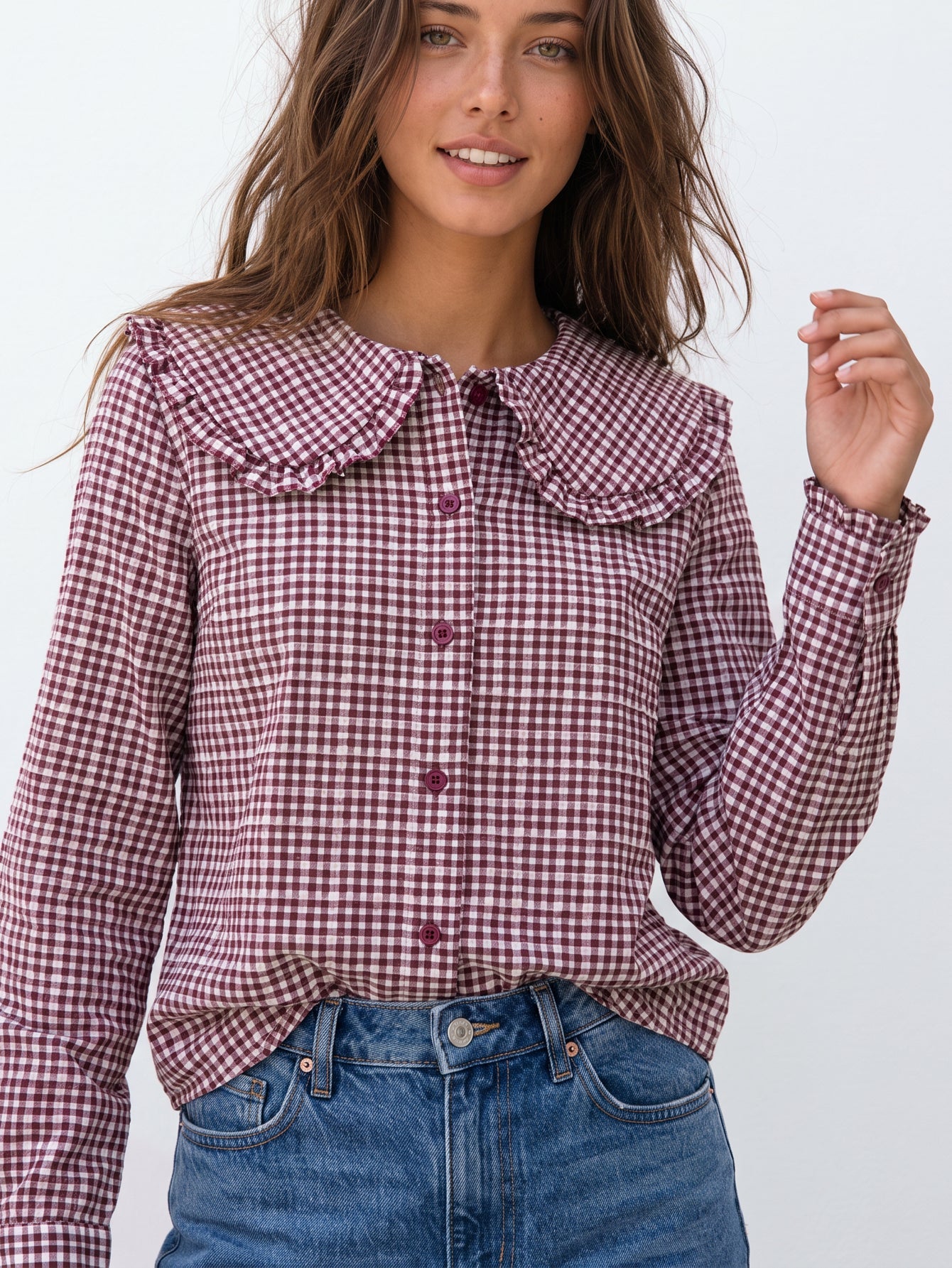 blouse texturé VICHY pour femme vue 01