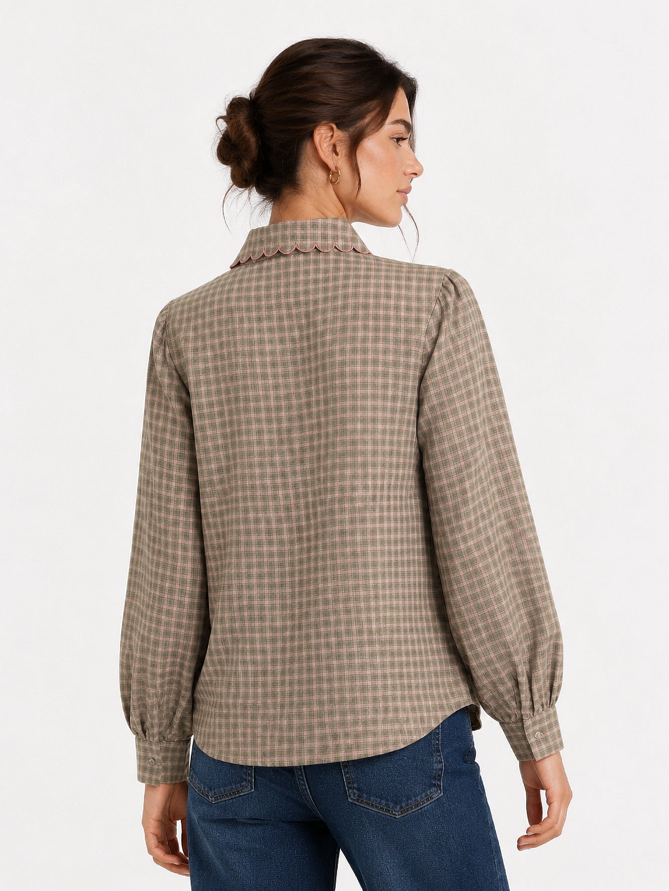 blouse texturée à col tailleur et manches longues vue produit 12