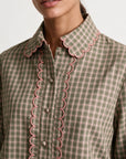 blouse texturée à col tailleur et manches longues vue produit 13