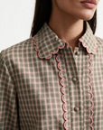blouse texturée à col tailleur et manches longues vue produit 14