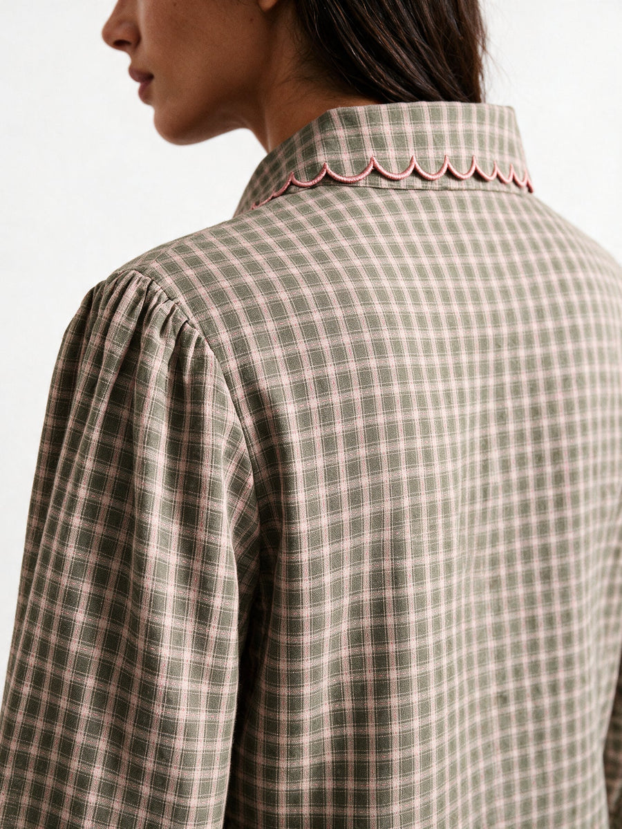 blouse texturée à col tailleur et manches longues vue produit 15