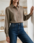 blouse texturée à col tailleur et manches longues vue produit 16