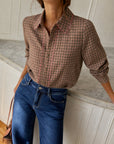 blouse texturée à col tailleur et manches longues vue produit 01