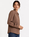 blouse texturée à col tailleur et manches longues vue produit 03