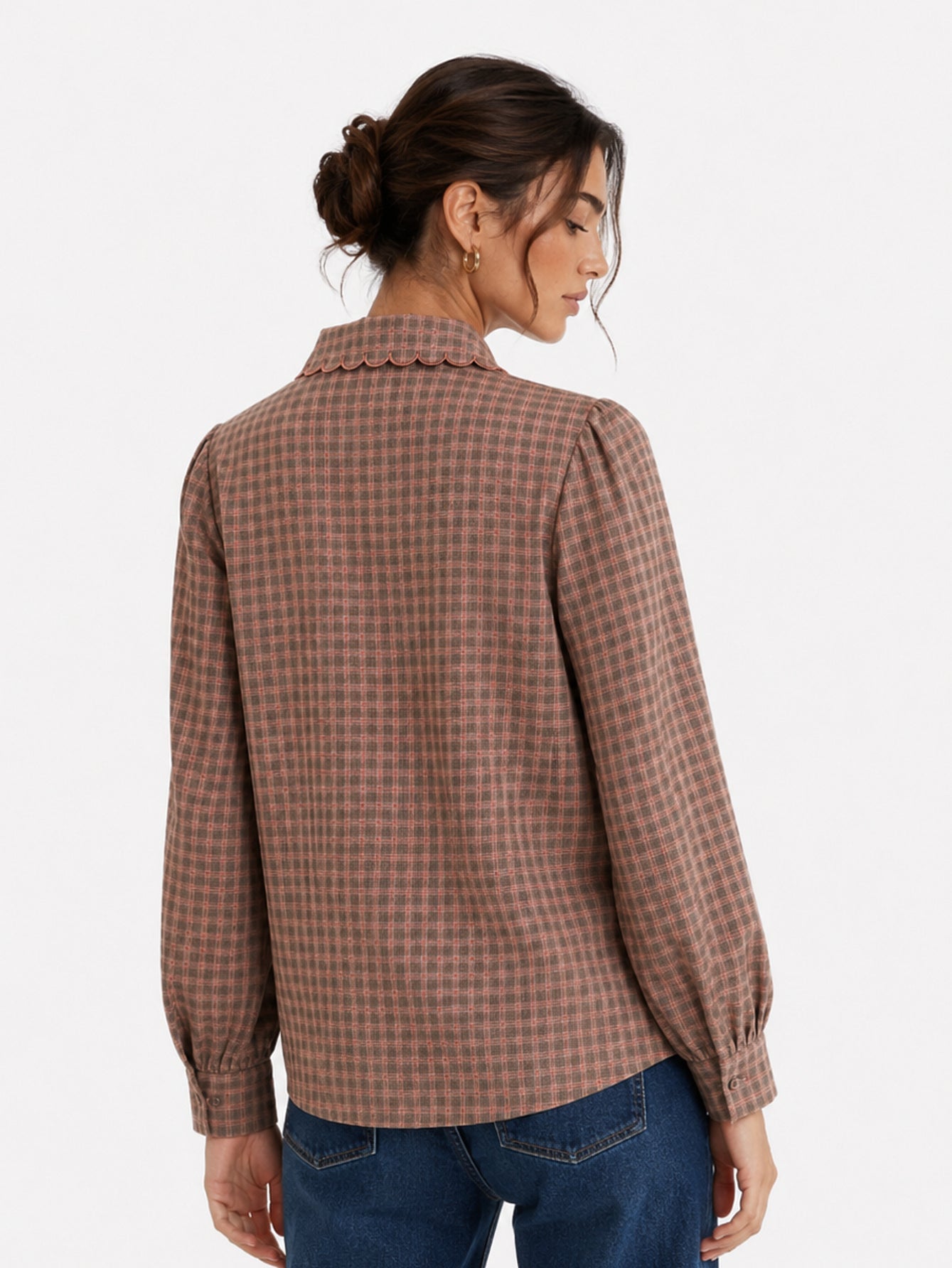 blouse texturée à col tailleur et manches longues vue produit 04