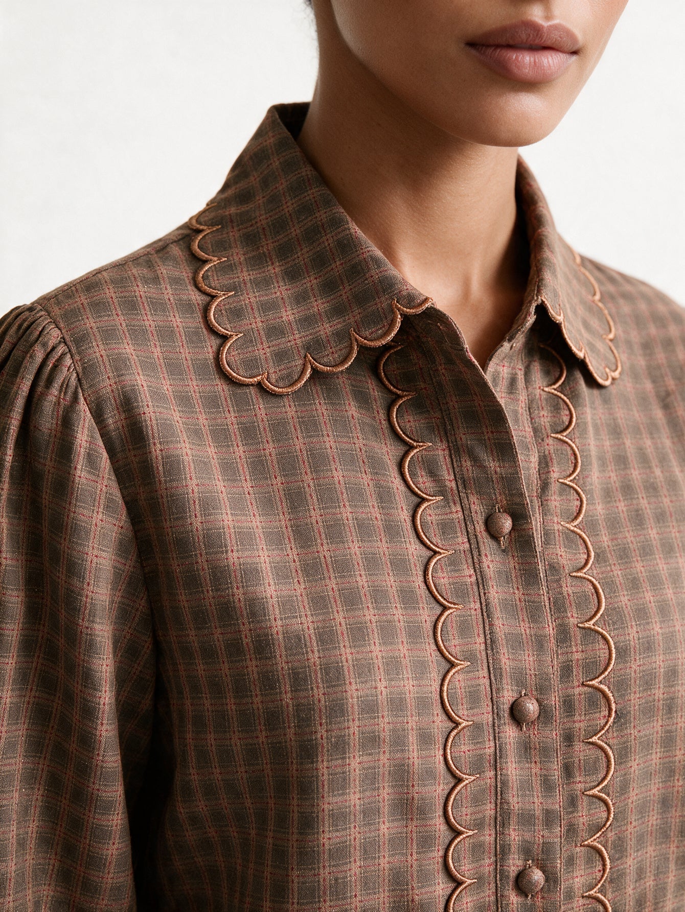 blouse texturée à col tailleur et manches longues vue produit 05