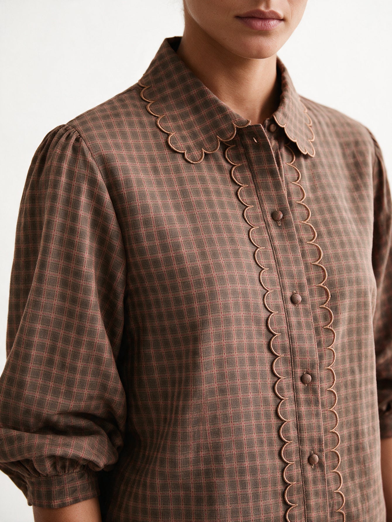 blouse texturée à col tailleur et manches longues vue produit 06