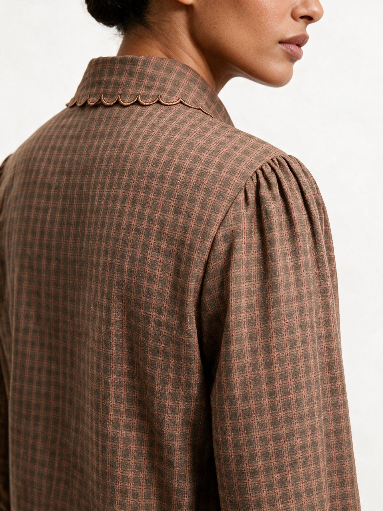 blouse texturée à col tailleur et manches longues vue produit 07