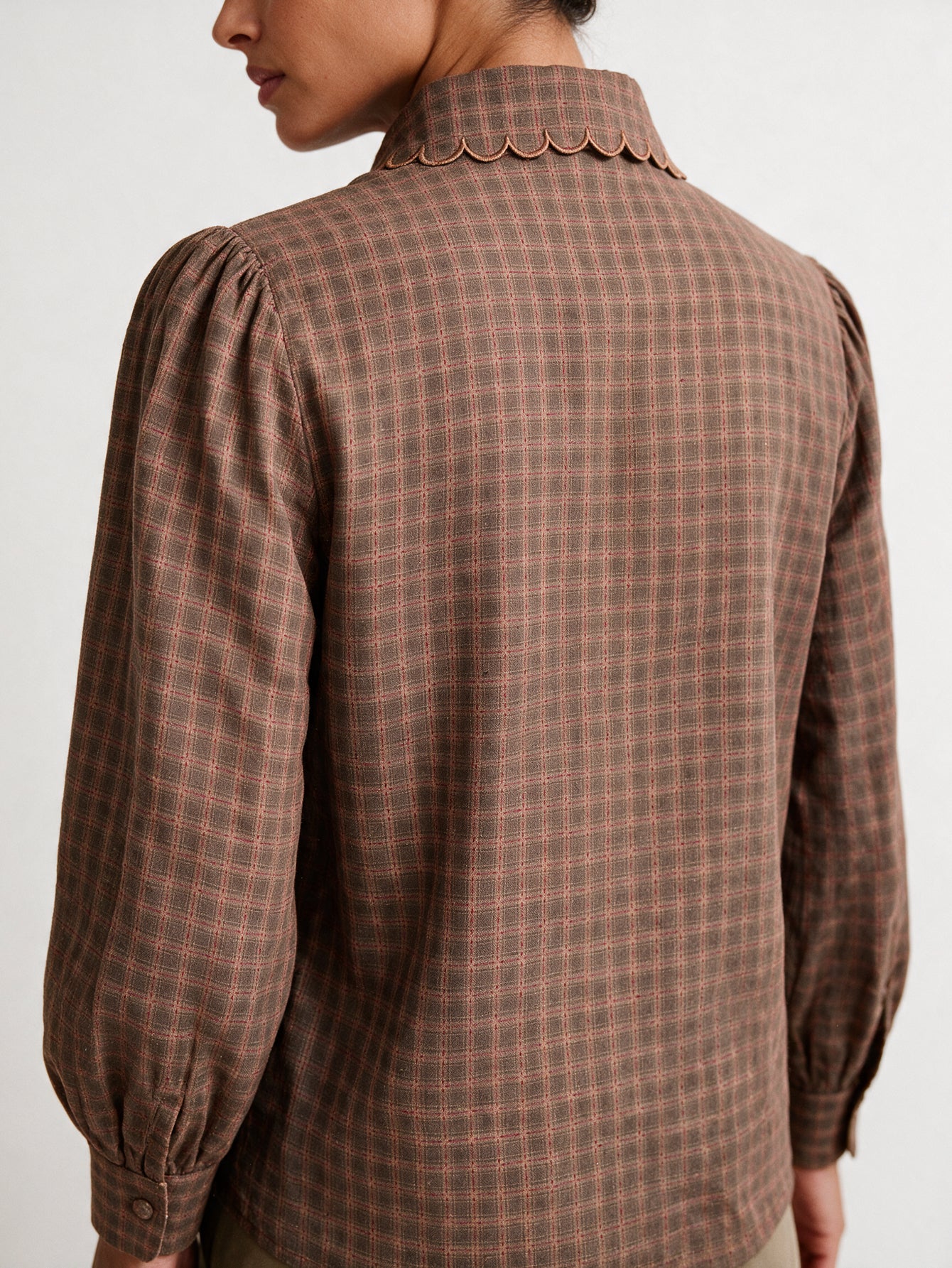 blouse texturée à col tailleur et manches longues vue produit 08