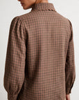 blouse texturée à col tailleur et manches longues vue produit 08