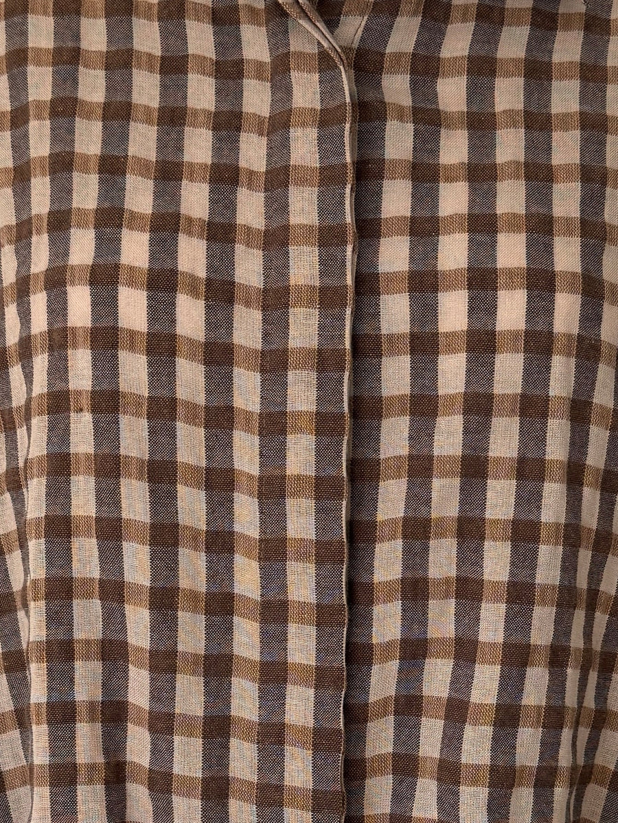 blouse vichy patte de boutonnage cachée