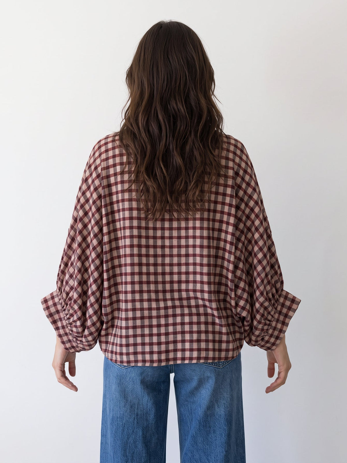 blouse vichy bordeaux dos