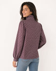 Profil blouse vichy prune