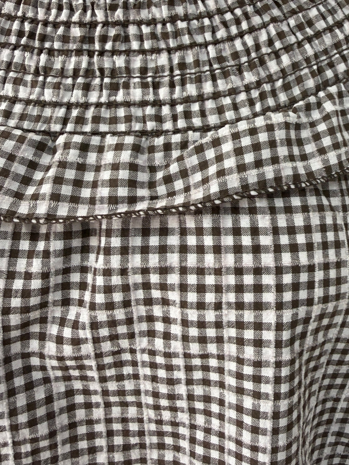 Dos blouse vichy marron écru
