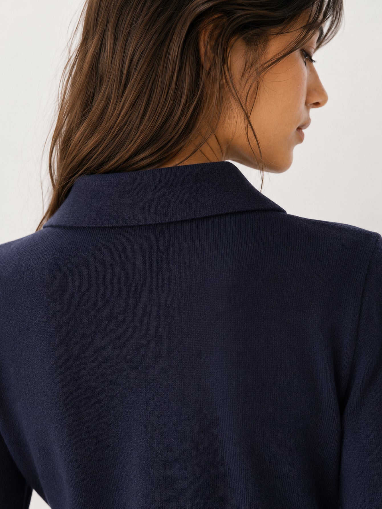 Body maille bleu marine dos et col