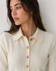 Body col polo écru détail boutons