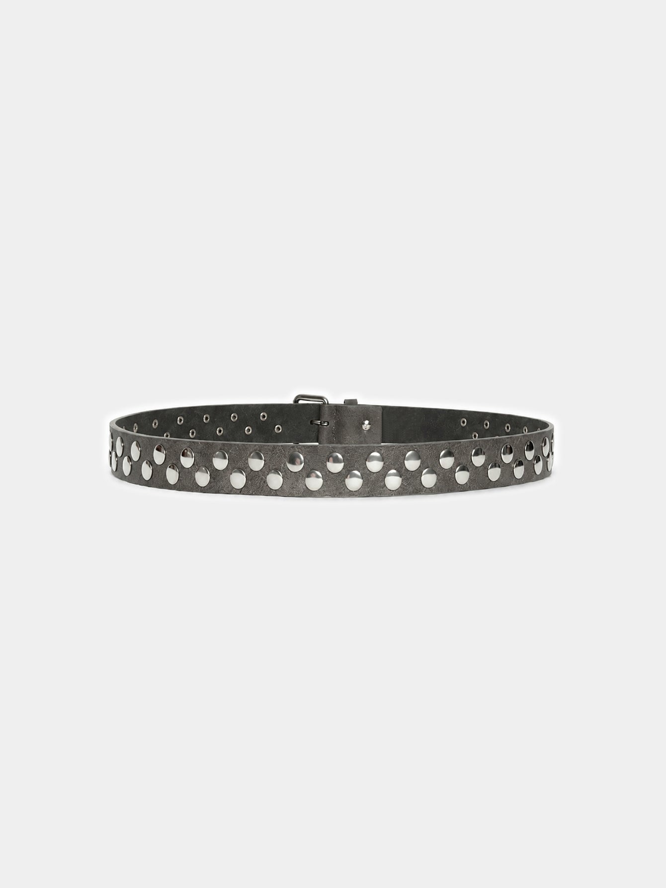 Ceinture cloutée grise à rangées de clous