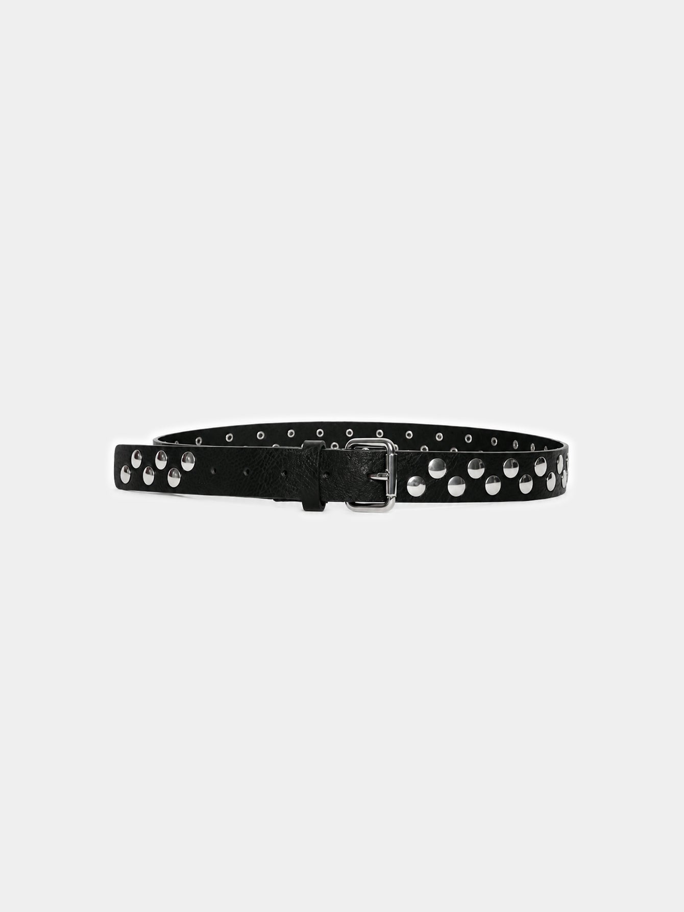 Ceinture cloutée noire boucle métal