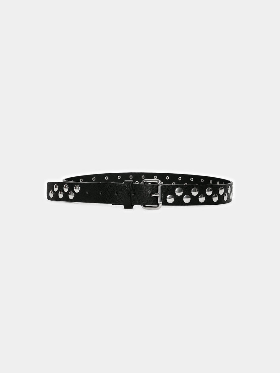 Ceinture cloutée noire boucle métal
