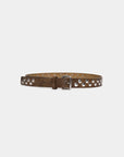 Ceinture cloutée marron boucle métal