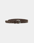 Ceinture cloutée en suédine marron foncé