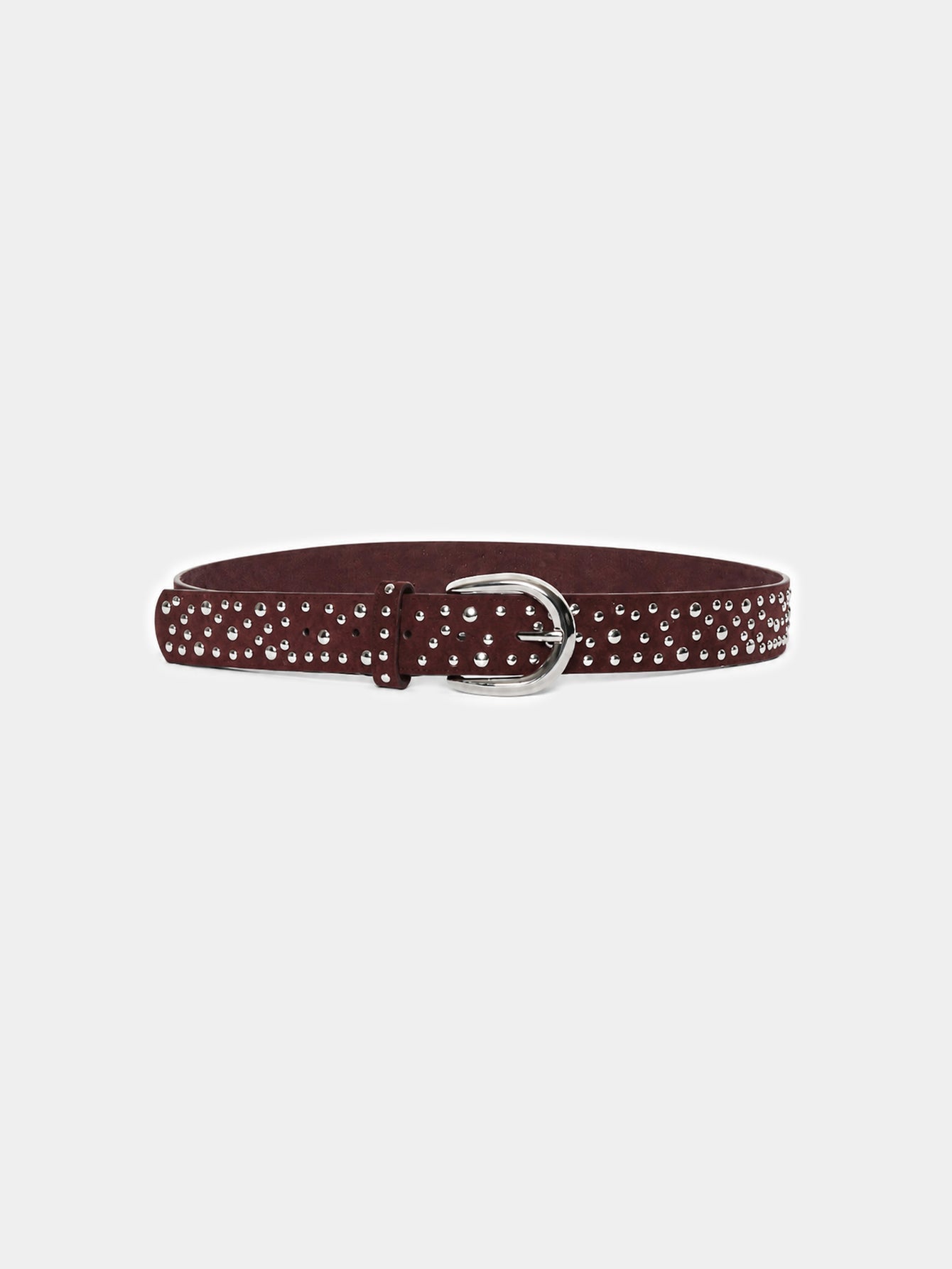 Ceinture cloutée en suédine bordeaux