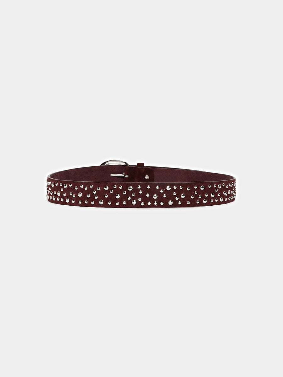 Ceinture cloutée bordeaux vue arrière