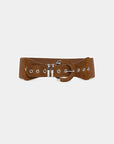 Ceinture élastique large effet suédine camel face