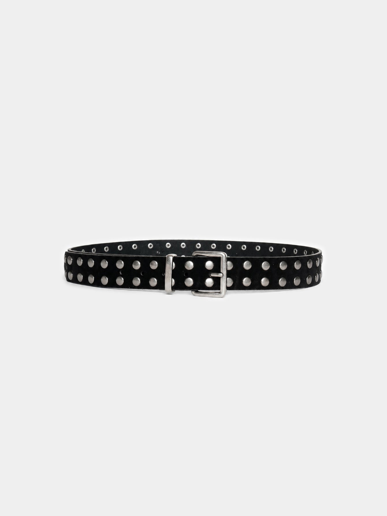 Ceinture cloutée aspect daim noire
