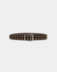 Ceinture cloutée aspect daim marron