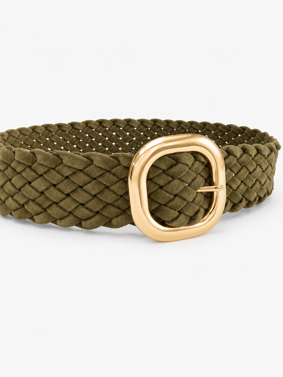 Détail boucle et tressage de la ceinture verte vue 5