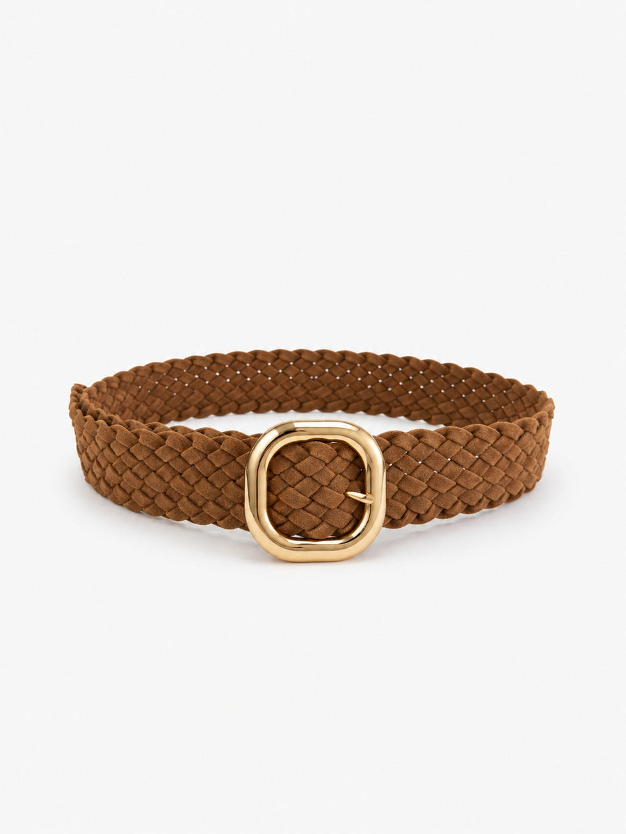 Ceinture tressée à boucle kaki vue 6