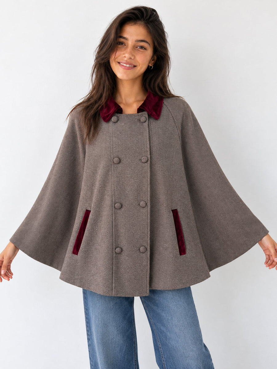Gros plan du tissu à chevrons taupe