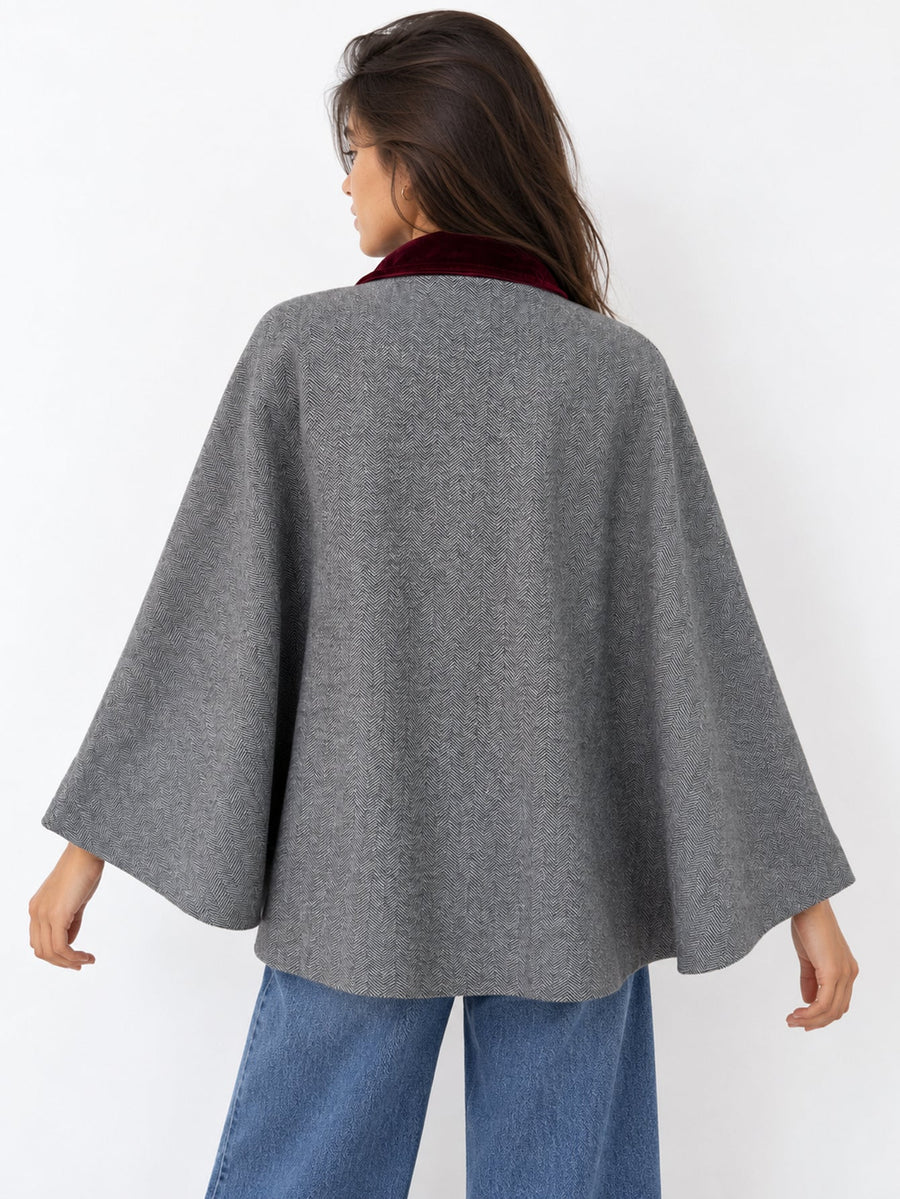 Cape grise profil motif chevrons