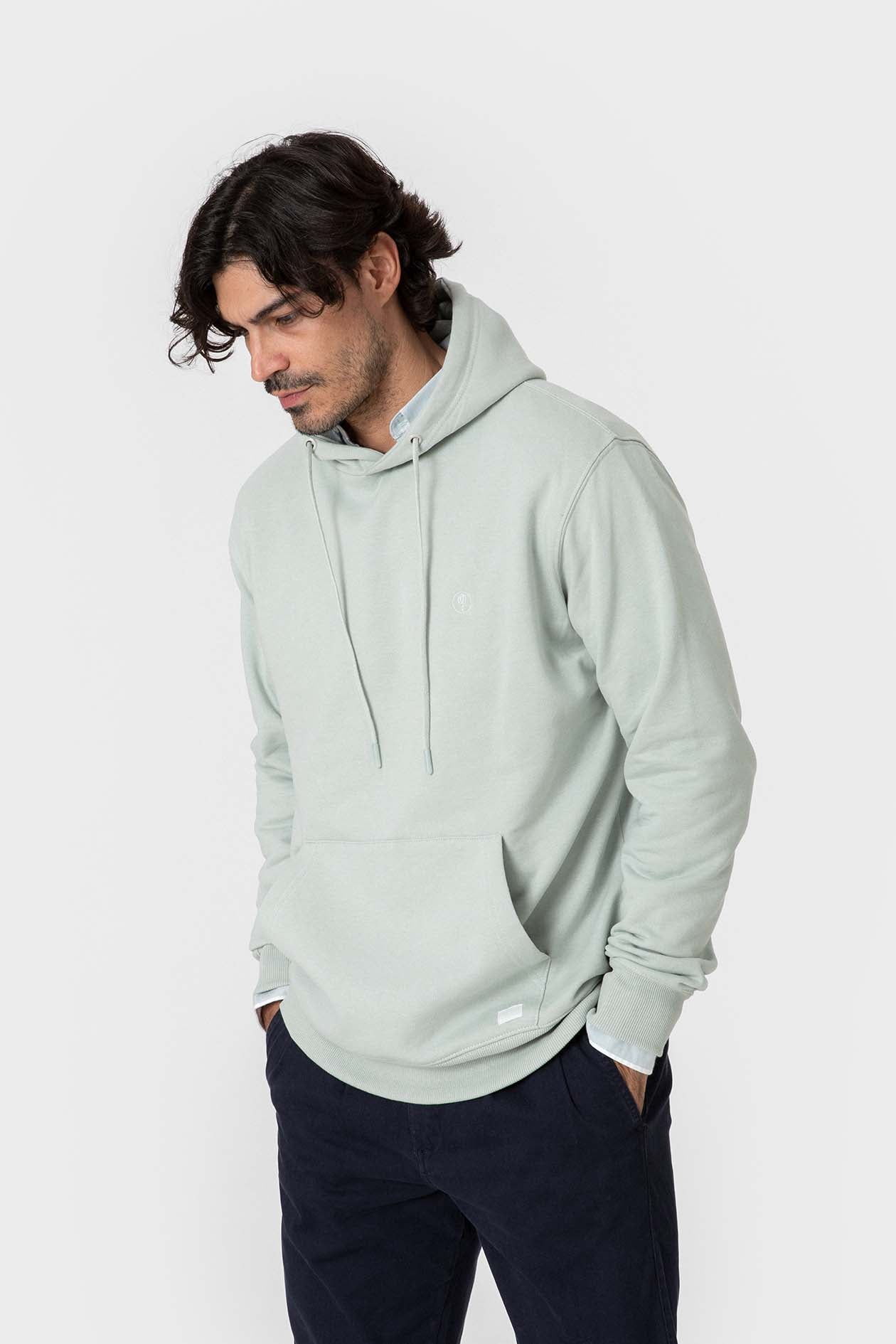 Sweat à capuche vert pâle