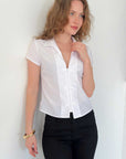 chemise blanche a brandebourgs col en v image 1