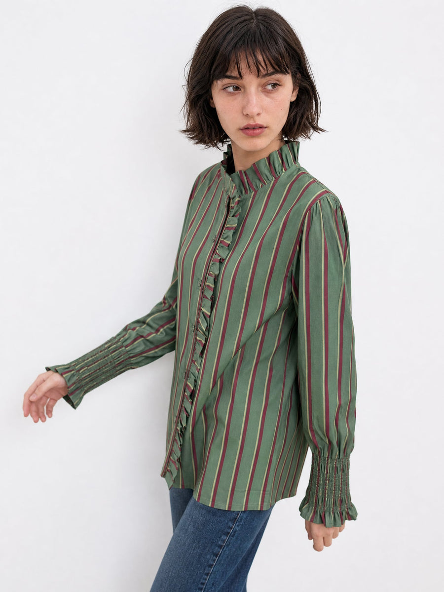 chemise coton rayures pour femme vue 03