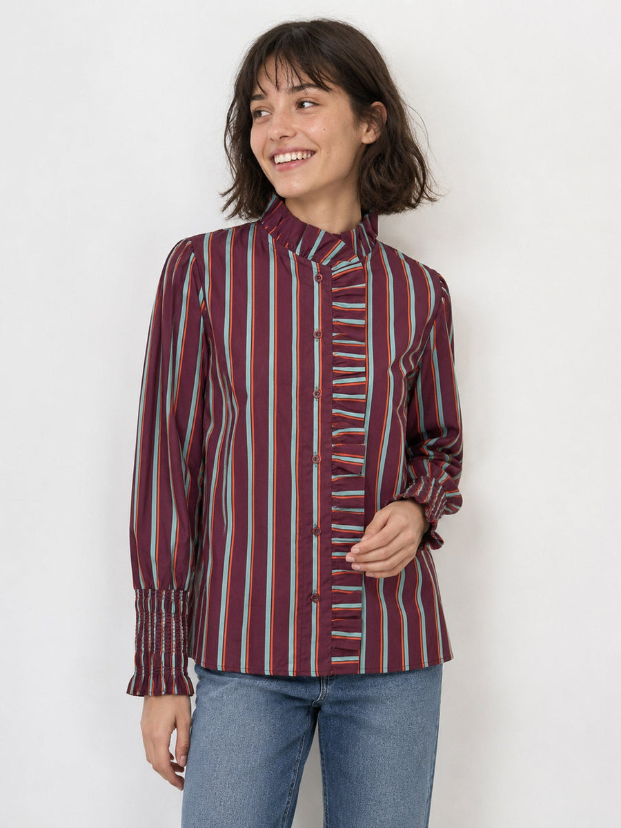 chemise coton rayures pour femme vue 08