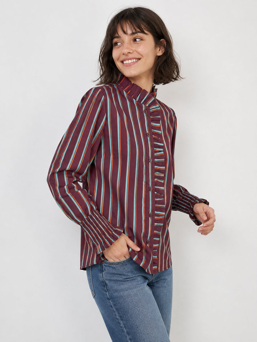 chemise coton rayures pour femme vue 09