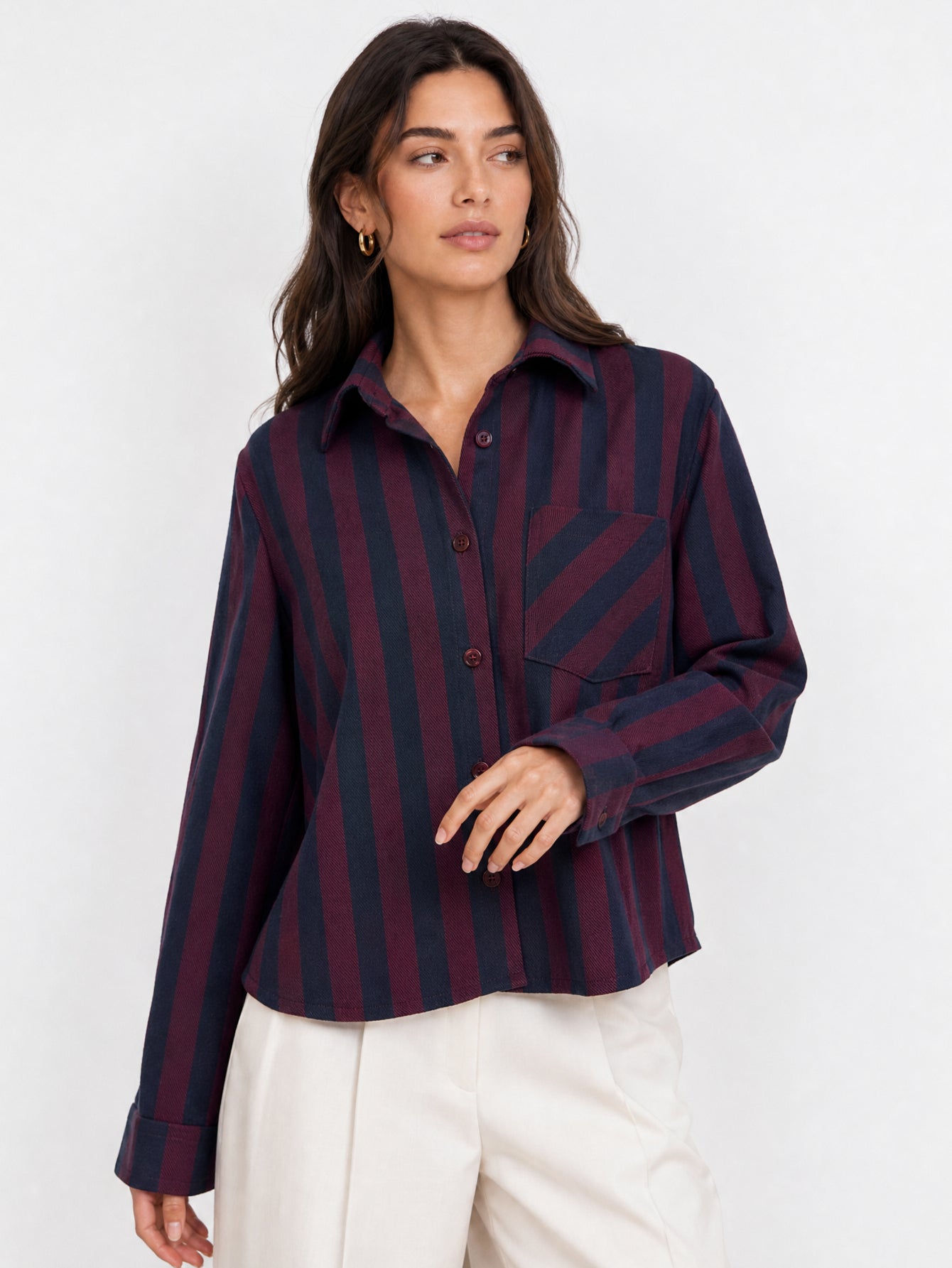 chemise coton rayures mélange vue 11