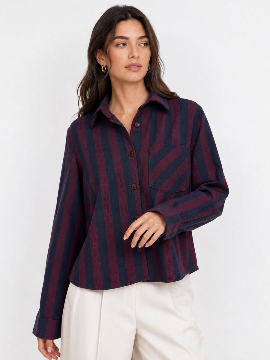 chemise coton rayures mélange vue 11