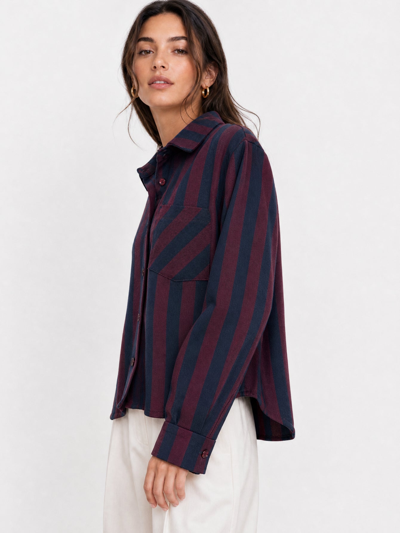 chemise coton rayures mélange vue 12